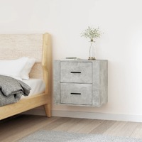  Wall-mounted Bedside Cabinet Concrete Grey 50x36x47 cm