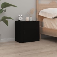  Wall-mounted Bedside Cabinet Black 50x30x47 cm