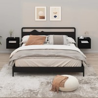  Wall-mounted Bedside Cabinets 2 pcs Black 50x36x40 cm