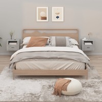  Wall-mounted Bedside Cabinets 2 pcs Concrete Grey 50x36x40 cm
