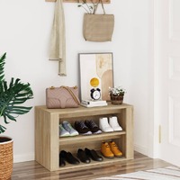  Shoe Rack Sonoma Oak 75x35x45 cm Engineered Wood