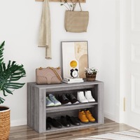  Shoe Rack Grey Sonoma 75x35x45 cm Engineered Wood