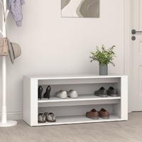  Shoe Rack White 100x35x45 cm Engineered Wood