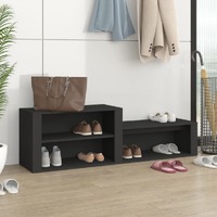  Shoe Cabinet Black 150x35x45 cm Engineered Wood