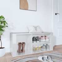  Shoe Cabinet High Gloss White 100x35x45 cm Engineered Wood