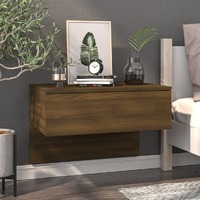  Wall-mounted Bedside Cabinet Brown Oak