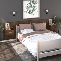  Wall-mounted Bedside Cabinets 2 pcs Brown Oak