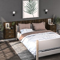  Wall-mounted Bedside Cabinets 2 pcs Smoked Oak