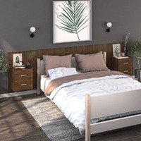  Wall-mounted Bedside Cabinets 2 pcs Brown Oak