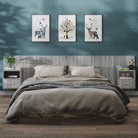  Wall-mounted Bedside Cabinets 2 pcs Grey Sonoma