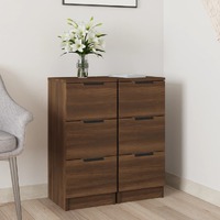 Sideboards 2 pcs Brown Oak 30x30x70 cm Engineered Wood