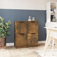  Sideboards 2 pcs Smoked Oak 30x30x70 cm Engineered Wood