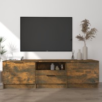  TV Cabinet Smoked Oak 140x35x40 cm Engineered Wood