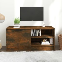  TV Cabinet Smoked Oak 80x35x36.5 cm Engineered Wood