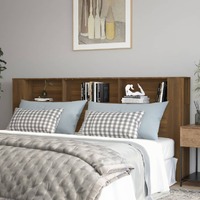  Headboard Cabinet Brown Oak 220 cm