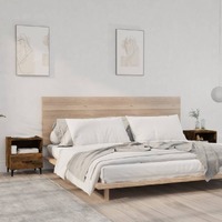  Bedside Cabinets 2 pcs Smoked Oak Engineered Wood