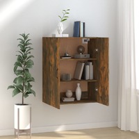  Hanging Cabinet Smoked Oak 69.5x34x90 cm Engineered Wood