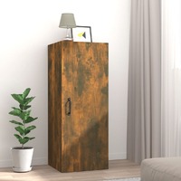  Hanging Wall Cabinet Smoked Oak 34.5x34x90 cm Engineered Wood