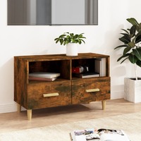  TV Cabinet Smoked Oak 80x36x50 cm Engineered Wood
