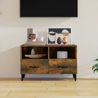  TV Cabinet Smoked Oak 80x36x50 cm Engineered Wood