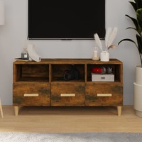  TV Cabinet Smoked Oak 102x36x50 cm Engineered Wood