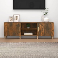  TV Cabinet Smoked Oak 150x30x50 cm Engineered Wood