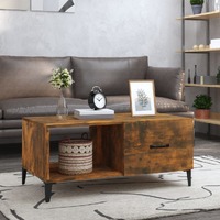  Coffee Table Smoked Oak 90x50x40 cm Engineered Wood