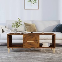  Coffee Table Smoked Oak 102x50x40 cm Engineered Wood