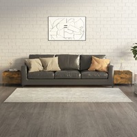  Coffee Tables with Metal Legs 2 pcs Smoked Oak 50x50x40 cm