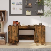  Desk Smoked Oak 140x50x75 cm Engineered Wood