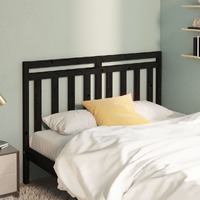  Bed Headboard Black 141 cm Solid Wood Pine