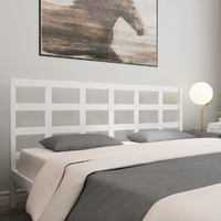  Bed Headboard White 185.5 cm Solid Wood Pine