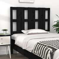  Bed Headboard Black 95.5 cm Solid Wood Pine