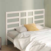  Bed Headboard White 141 cm Solid Wood Pine