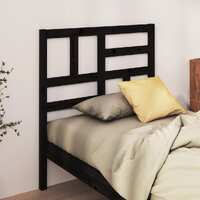 Bed Headboard Black 96 cm Solid Wood Pine