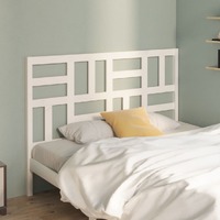  Bed Headboard White 141 cm Solid Wood Pine