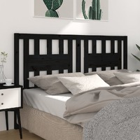  Headboard Black 186 cm Solid Wood Pine