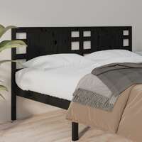  Headboard Black 141 cm Solid Wood Pine