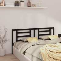  Bed Headboard Black 186 cm Solid Wood Pine