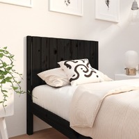  Bed Headboard Black 95.5 cm Solid Wood Pine