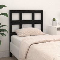  Bed Headboard Black 95.5 cm Solid Wood Pine