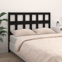  Bed Headboard Black 140.5 cm Solid Wood Pine