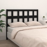  Bed Headboard Black 185.5 cm Solid Wood Pine