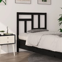  Bed Headboard Black 95.5 cm Solid Wood Pine