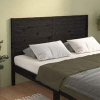  Bed Headboard Black 141 cm Solid Wood Pine