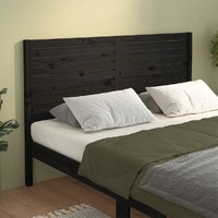  Bed Headboard Black 186 cm Solid Wood Pine