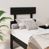  Bed Headboard Black 93.5 cm Solid Wood Pine