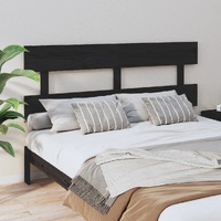  Bed Headboard Black 154 cm Solid Wood Pine