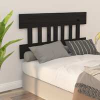  Bed Headboard Black 183.5 cm Solid Wood Pine