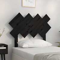  Bed Headboard Black 92 cm Single Solid Wood Pine